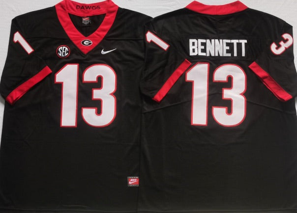Stetson Bennett Georgia Bulldogs Jersey NIKE Black product image 1, provided for visual reference and product detail review