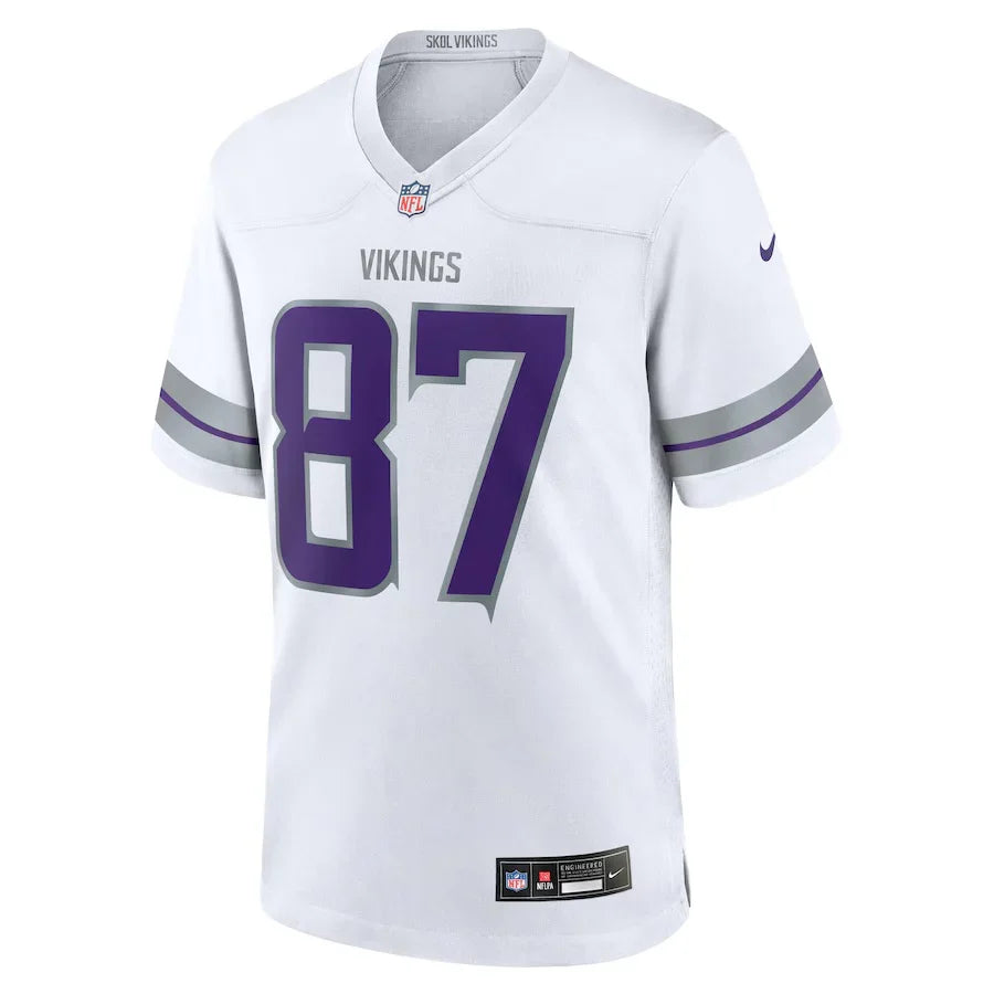 T.J. Hockenson Minnesota Vikings Official NFL Nike jersey white product image 3, provided for visual reference and product