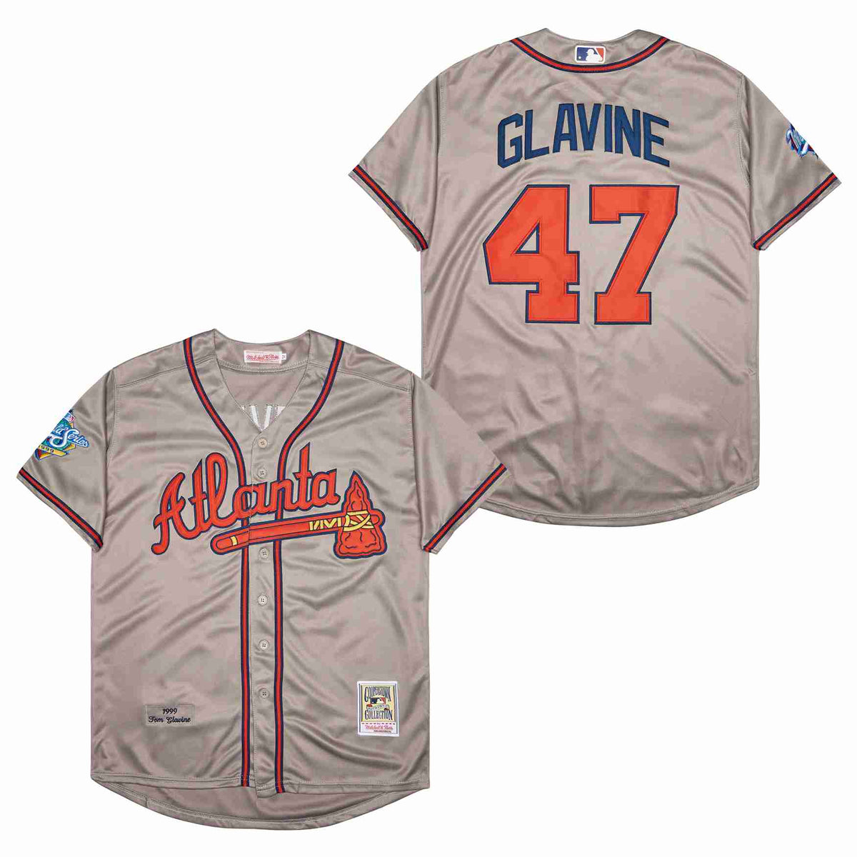 Tom Glavine Atlanta Braves 1999 Mitchell & Ness product image 1, provided for visual reference and product detail review