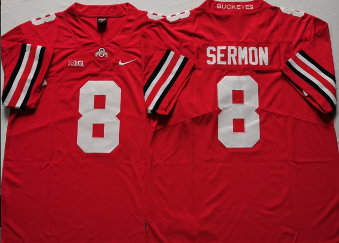Trey Sermon Ohio State Buckeyes Jersey Red product image 1, provided for visual reference and product detail review