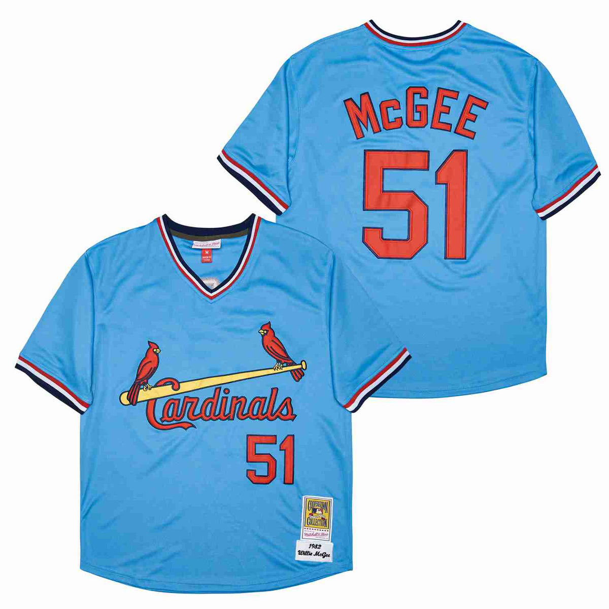 Willie McGee St. Louis Cardinals 1982 Rookie Jersey Mitchell & Ness product image 1, provided for visual reference and