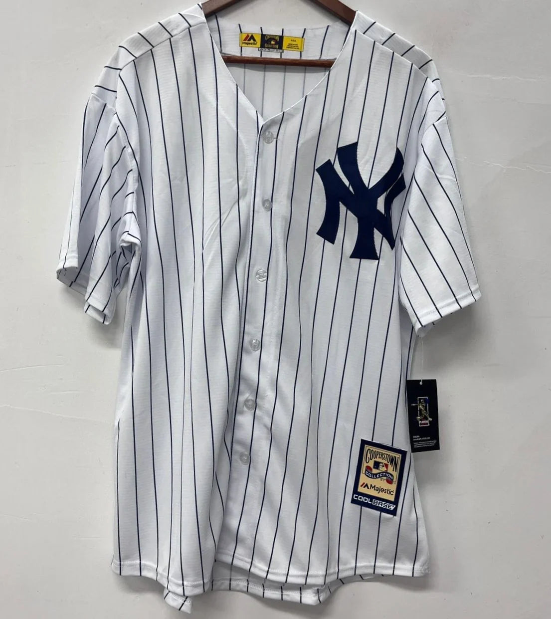 Yogi Berra New York Yankees Jersey pinstripes Majestic product image 2, provided for visual reference and product detail