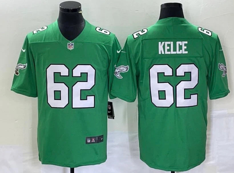 Jason Kelce Philadelphia Eagles Jersey Kelly Green product image 1, provided for visual reference and product detail review