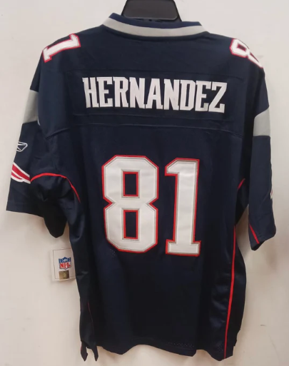 Aaron Hernandez New England Patriots Jersey blue product image 1, provided for visual reference and product detail review
