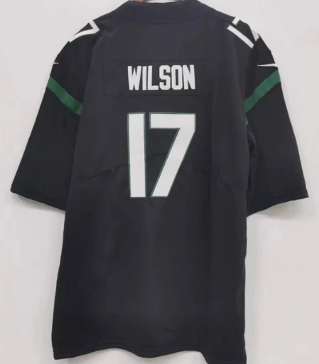 Garrett Wilson New York Jets NFL Nike Jersey black product image 1, provided for visual reference and product detail review
