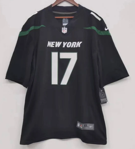 Garrett Wilson New York Jets NFL Nike Jersey black product image 2, provided for visual reference and product detail review
