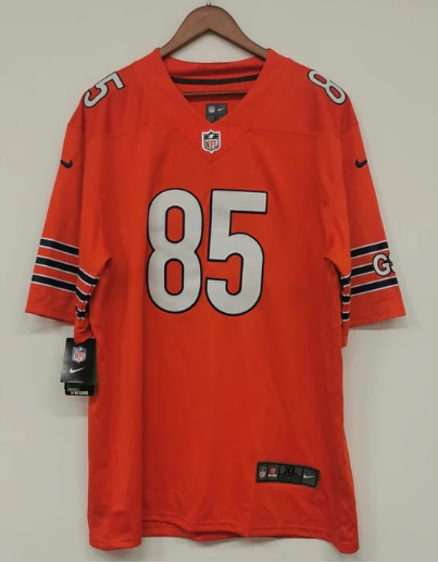 Cole Kmet Chicago Bears Jersey orange product image 2, provided for visual reference and product detail review