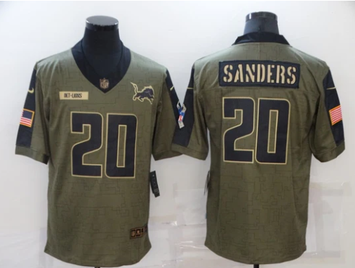 Barry Sanders Detroit Lions military salute to service Jersey product image 1, provided for visual reference and product