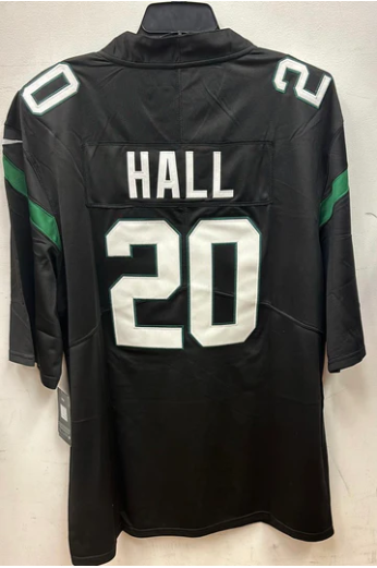 Breece Hall New York Jets Official NFL Nike Jersey black product image 1, provided for visual reference and product detail