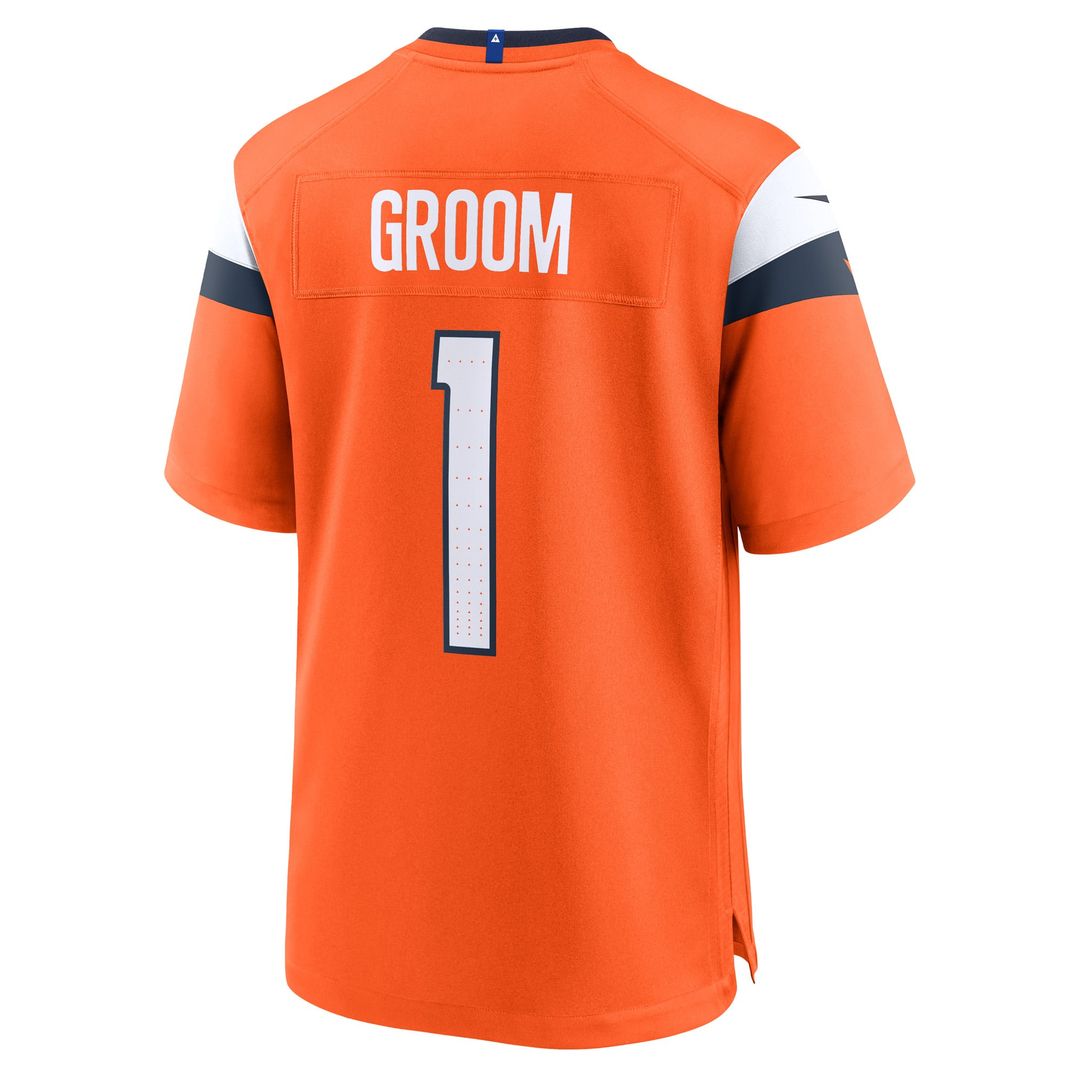 Men's Denver Broncos Number 1 Groom Nike Orange Game Jersey product image 3