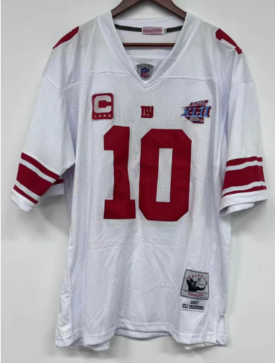 Eli Manning New York Giants Jersey white Super Bowl XLII patch product image 2, provided for visual reference and product