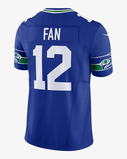 Seattle Seahawks 12 FAN Official NFL Jersey Nike Classic blue retro product image 1, provided for visual reference and