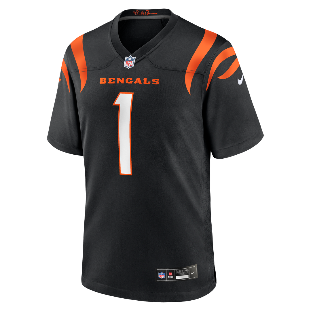 Men's Cincinnati Bengals Number 1 Dad Nike Black Game Jersey product image 2
