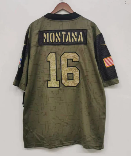 Joe Montana San Francisco 49ers military salute to service Jersey product image 1, provided for visual reference and product