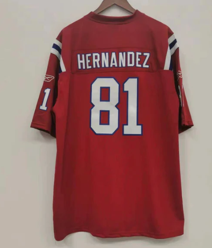Aaron Hernandez New England Patriots Jersey red product image 1, provided for visual reference and product detail review