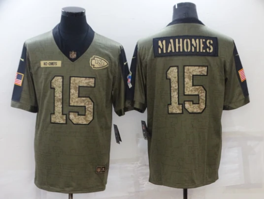 Patrick Mahomes Kansas City Chiefs military salute to service Jersey product image 1, provided for visual reference and