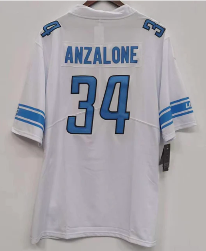 Alex Anzalone Detroit Lions Jersey white Nike product image 1, provided for visual reference and product detail review