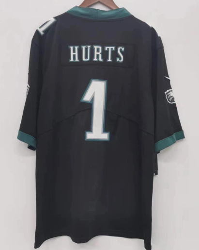 Jalen Hurts Philadelphia Eagles black NIKE Jersey product image 1, provided for visual reference and product detail review