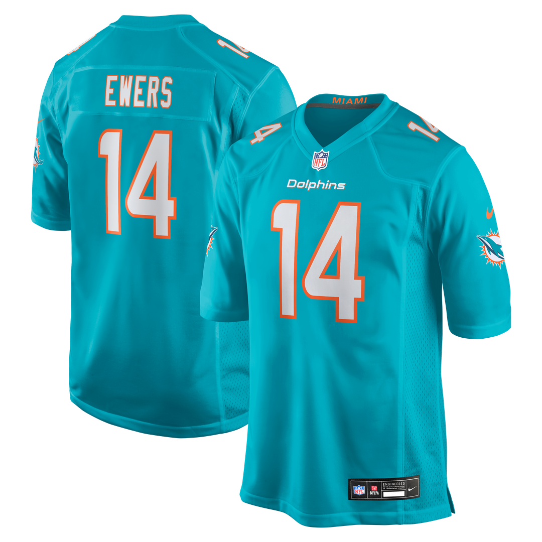 Men's Miami Dolphins Quinn Ewers Nike Aqua Team Game Jersey product image 1