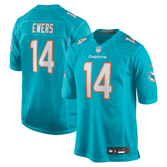 Men's Miami Dolphins Quinn Ewers Nike Aqua Team Game Jersey product image 1