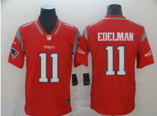 Julian Edelman New England Patriots Jersey red Nike product image 1, provided for visual reference and product detail review