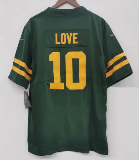 Jordan Love Green Bay Packers Jersey Nike retro product image 1, provided for visual reference and product detail review