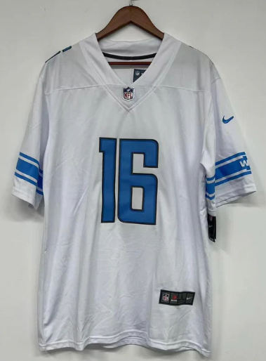 Jared Goff Detroit Lions Official NFL Nike Jersey NIKE white product image 2, provided for visual reference and product