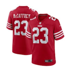 Christian McCaffrey San Francisco 49ers Jersey red product image 1, provided for visual reference and product detail review