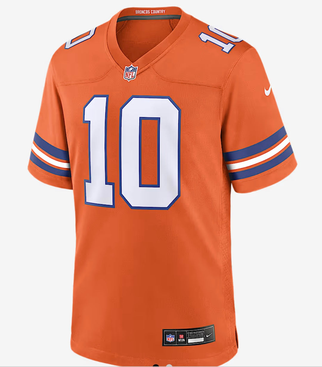 Bo Nix YOUTH KIDS Denver Broncos Official NFL Nike retro Jersey product image 2, provided for visual reference and product