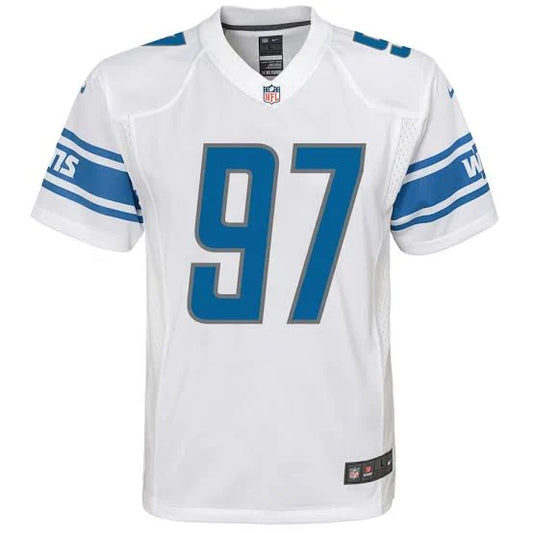 Aiden Hutchinson YOUTH KIDS Detroit Lions Official NFL Nike Jersey White product image 1, provided for visual reference and