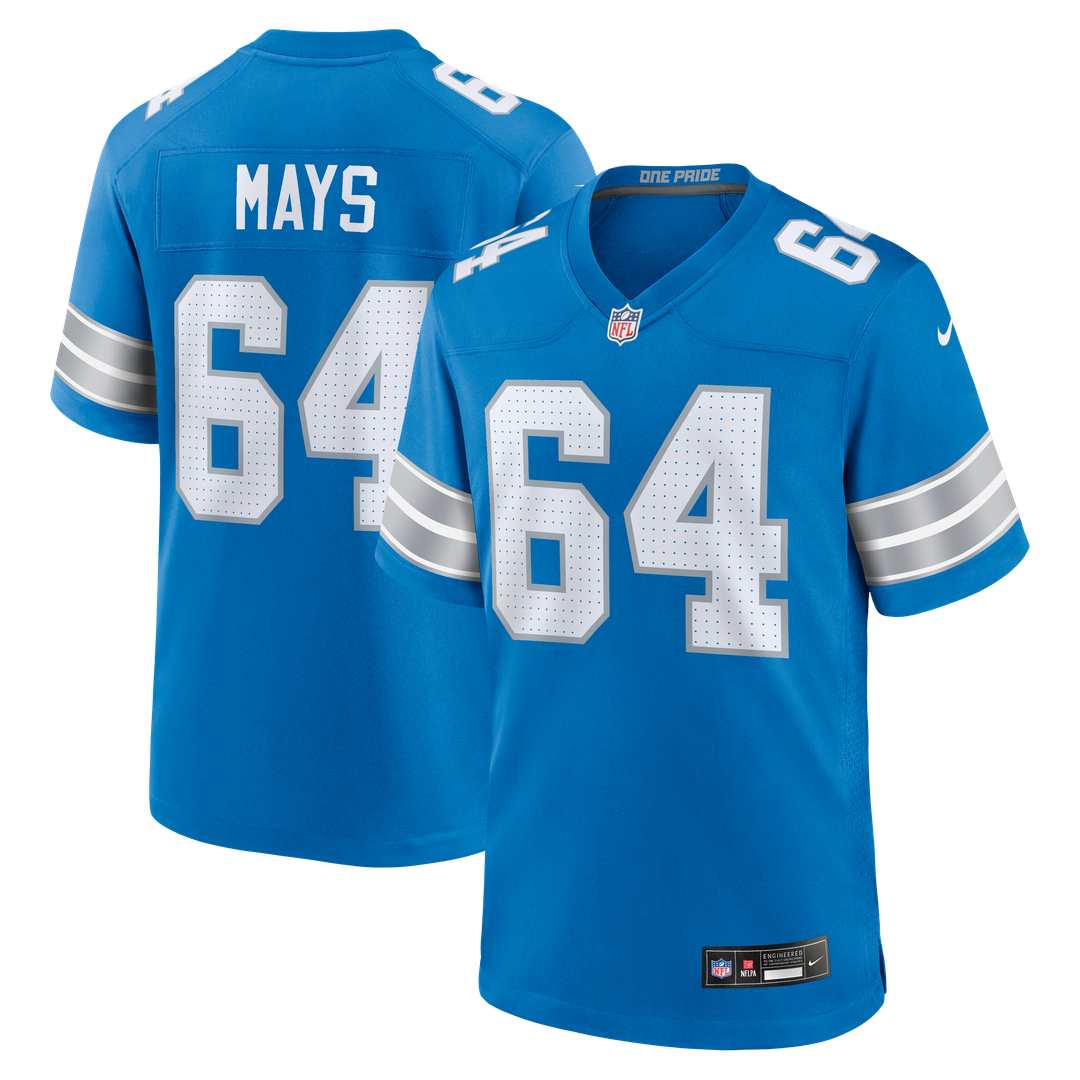 Men's Detroit Lions Cade Mays Nike Blue Team Game Jersey product image 1