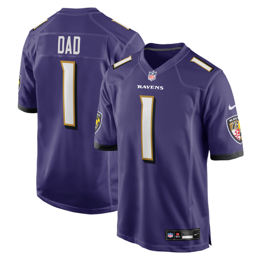 Men's Baltimore Ravens Number 1 Dad Nike Purple Game Jersey product image 1