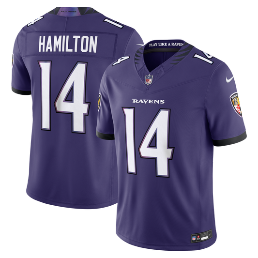 Men's Baltimore Ravens Kyle Hamilton Nike Purple Team Vapor product image 1