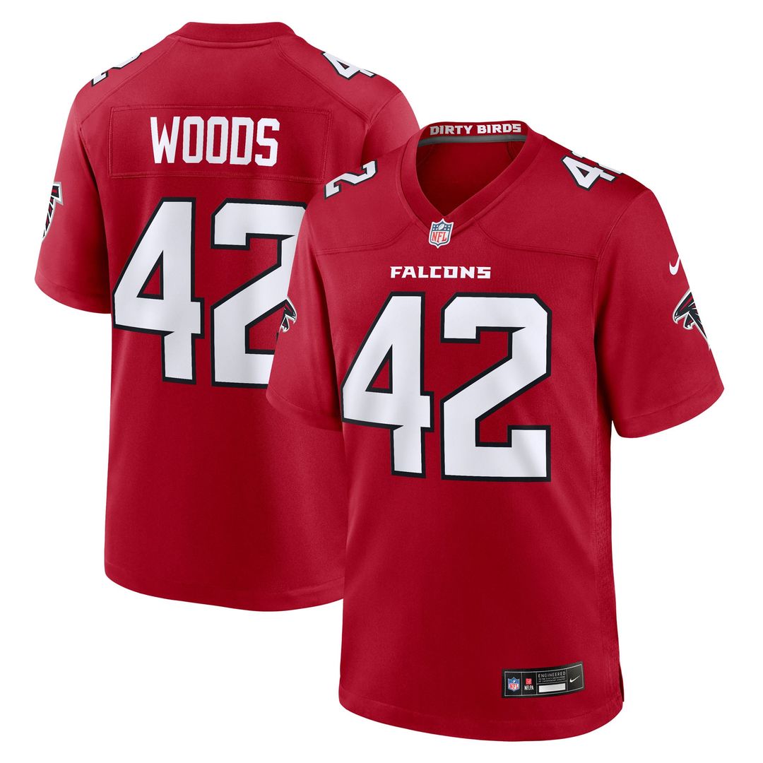 Men's Atlanta Falcons Josh Woods Nike Red Team Game Jersey product image 1