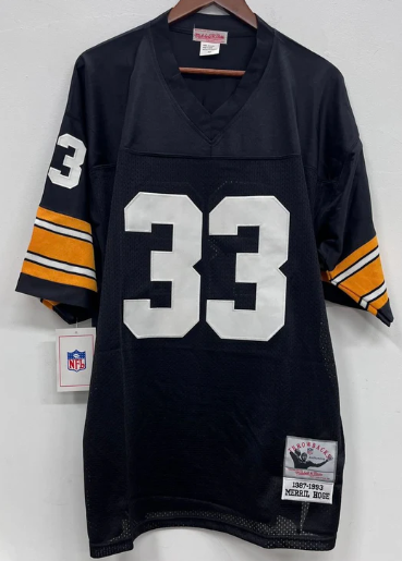 Merril Hoge Pittsburgh Steelers Jersey black Mitchell & Ness product image 2, provided for visual reference and product