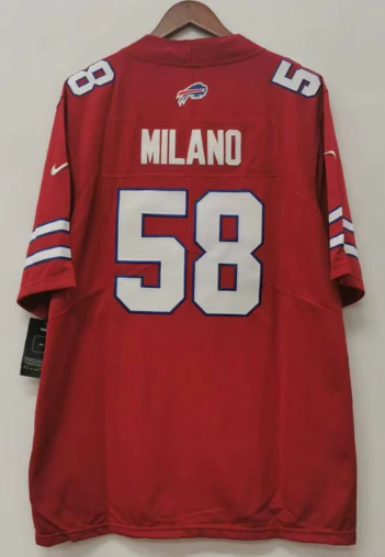 Matt Milano Buffalo Bills Jersey red Nike product image 1, provided for visual reference and product detail review