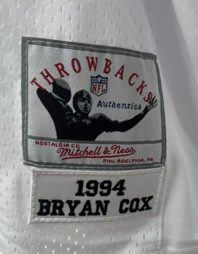 Bryan Cox Miami Dolphins Jersey 1994 Mitchell & Ness product image 3, provided for visual reference and product detail review