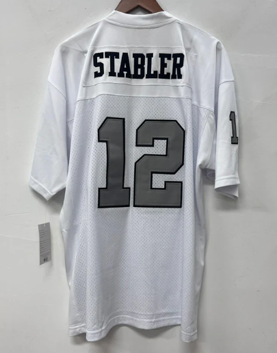 Ken Stabler Oakland Raiders NFL Mitchell & Ness Jersey white product image 1, provided for visual reference and product