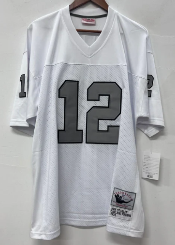 Ken Stabler Oakland Raiders NFL Mitchell & Ness Jersey white product image 2, provided for visual reference and product