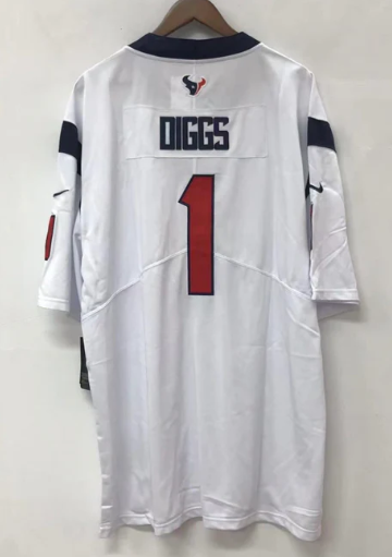 Stefon Diggs Houston Texans official NFL Nike jersey white product image 1, provided for visual reference and product detail