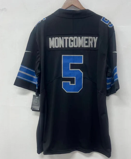 David Montgomery Detroit Lions Official NFL Jersey Nike Black product image 1, provided for visual reference and product
