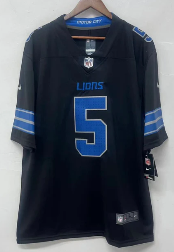 David Montgomery Detroit Lions Official NFL Jersey Nike Black product image 2, provided for visual reference and product