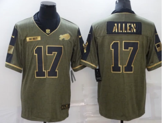 Josh Allen Buffalo Bills military salute to service Jersey Nike product image 1, provided for visual reference and product