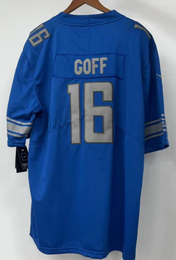 Jared Goff Detroit Lions Jersey blue Nike product image 1, provided for visual reference and product detail review