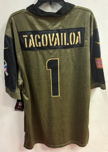 Tua Tagovailoa Miami Dolphins military salute to service Jersey product image 1, provided for visual reference and product