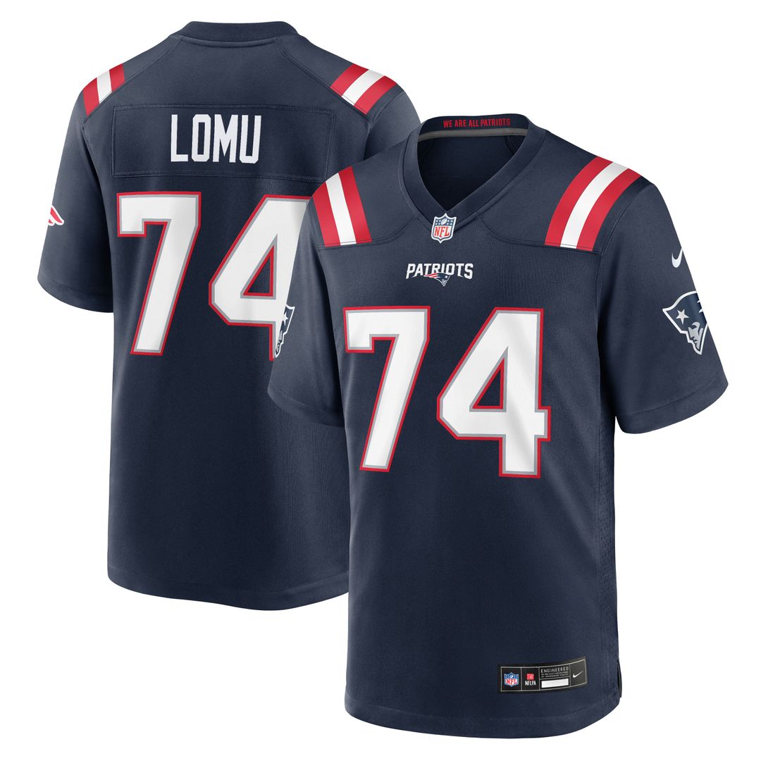 Men's New England Patriots Caleb Lomu Nike Navy Team Game product image 1