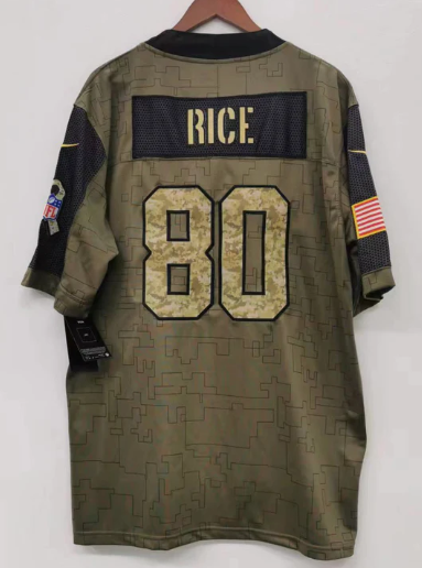 Jerry Rice San Francisco 49ers military salute to service Jersey product image 1, provided for visual reference and product