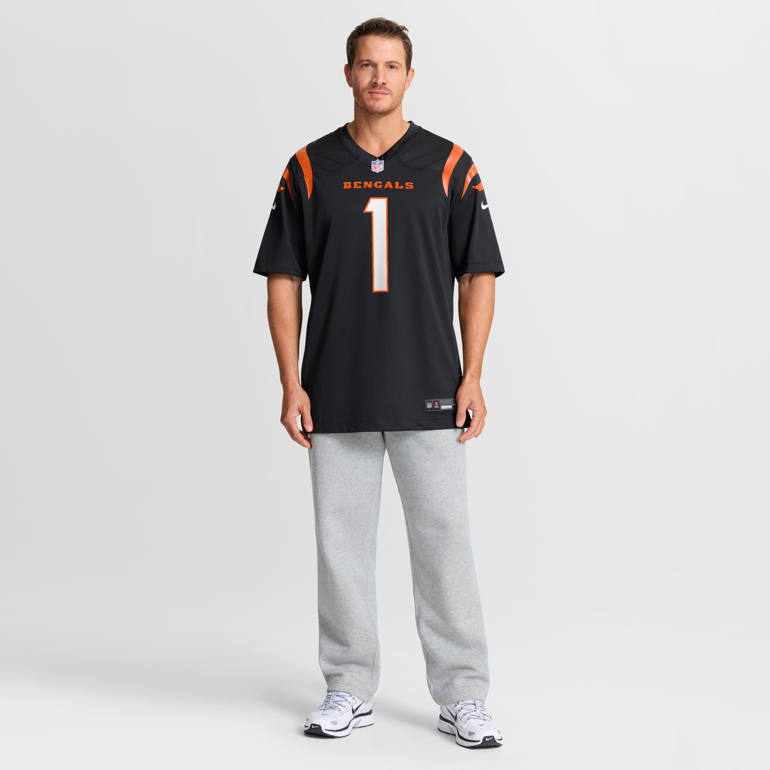 Men's Cincinnati Bengals Number 1 Dad Nike Black Game Jersey product image 7