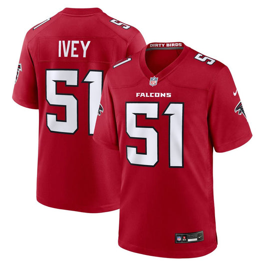 Men's Atlanta Falcons Jared Ivey Nike Red Team Game Jersey product image 1