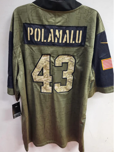 Troy Polamalu Pittsburgh Steelers military salute to service Nike Jersey product image 2, provided for visual reference and